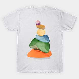 Cairn Zen Tower Orange Purple T-Shirt